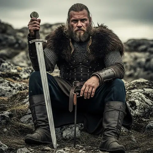 Weathered Norse Warrior | Rugged and Stoic Depiction