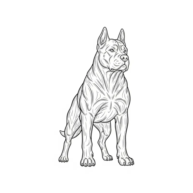 Warrior Dog Line Art | Noble Presence in Style