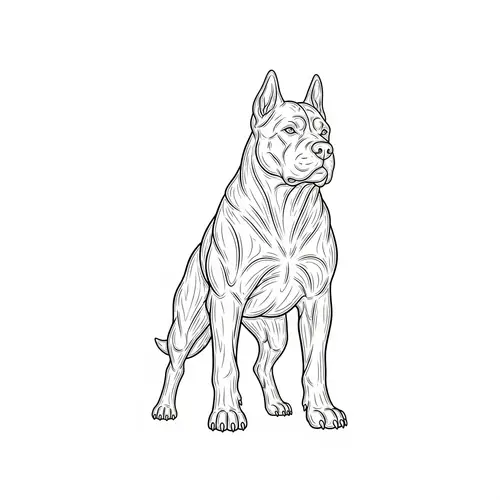 Brave Warrior Dog Line Art | Epic Tale of Heroism