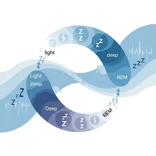 Sleep Cycle Illustrations: Light, Deep & REM Sleep Stages