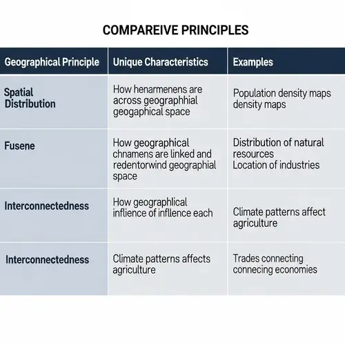 Geographical Principles: Comparative Table & Examples