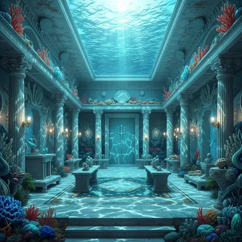 Mythical Underwater Palace - Poseidon's Interior Design