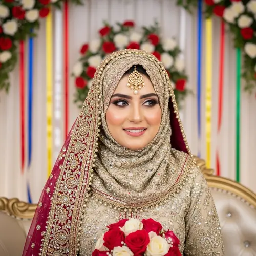 Pakistani Bride with Hijab | Elegant Traditional Ensemble