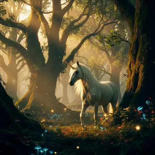Mystical Forest & Magical Unicorn | Dreamy Fantasy Scene