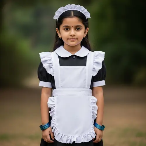 Young South Asian Girl in Maid's Dress | Beautiful Image
