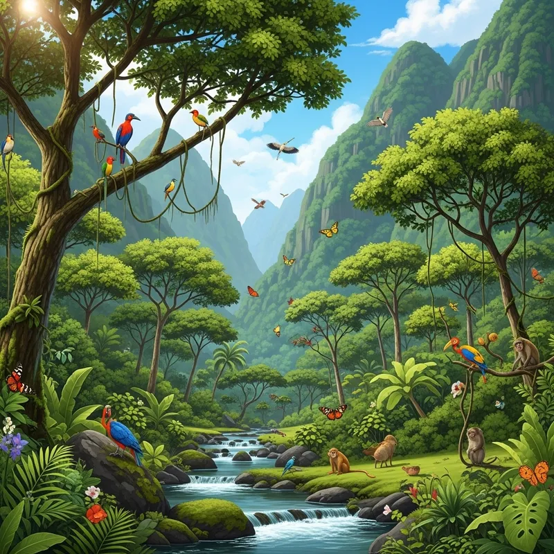 Tropical Highlands Scenery: Biodiversity & lush vegetation Tropical Highlands Scenery: Biodiversity & lush vegetation