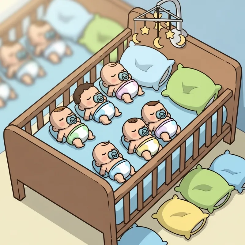 Newborn Among Us Baby Sleeping in Crib Cartoon
