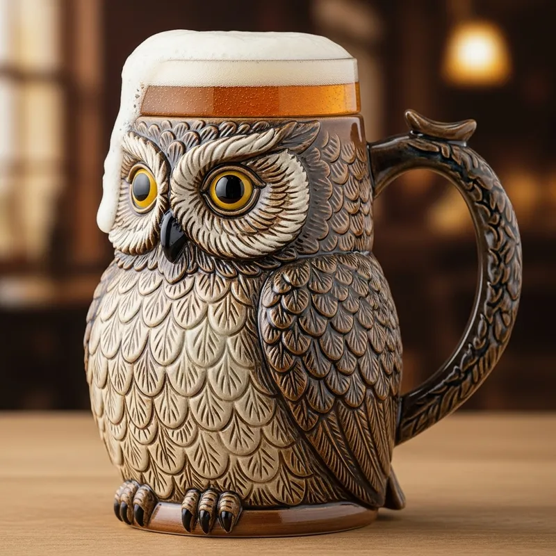 Simple Owl-Shaped Beer Cup