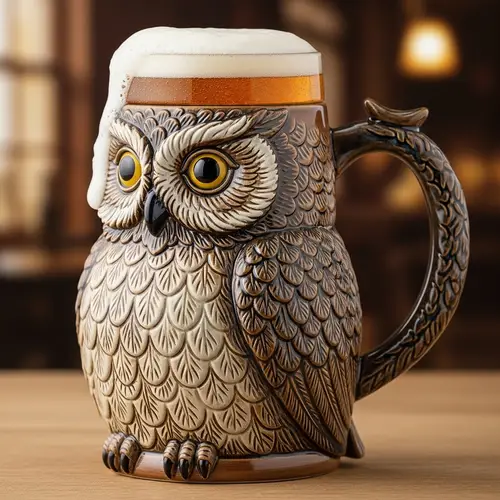 Simple Owl-Shaped Beer Cup