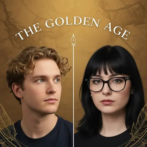 The Golden Age Podcast Cover Design | Young Man & Woman