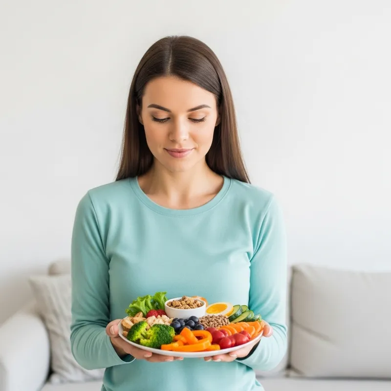 Healthy Fuel Choices: Empowering Caucasian Woman for a Positive Day