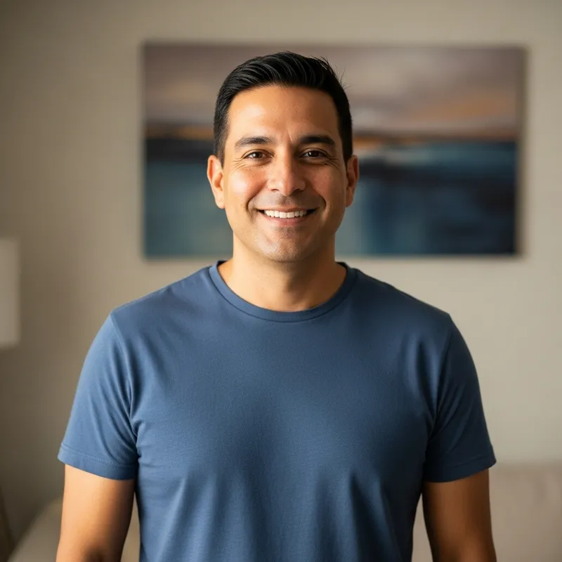 Happy Hispanic Man in Casual Attire Happy Hispanic Man in Casual Attire