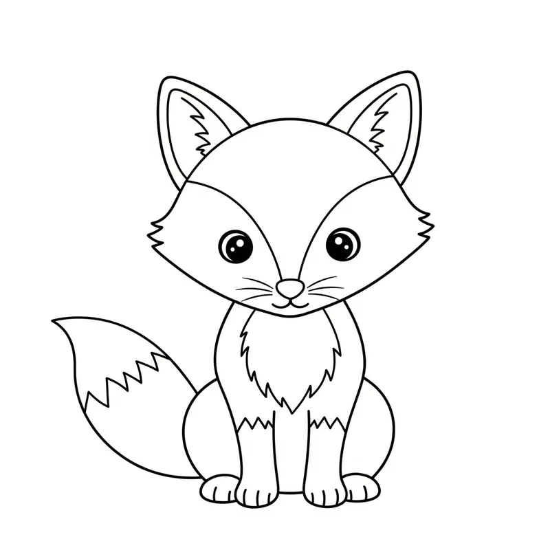 Adorable and Simple Fox Coloring Page for Toddlers Adorable and Simple Fox Coloring Page for Toddlers