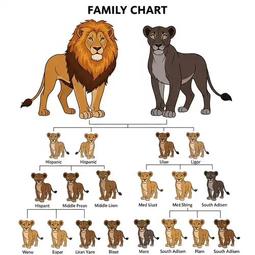 Lion Family Tree Chart: Male and Female Pride Lineage