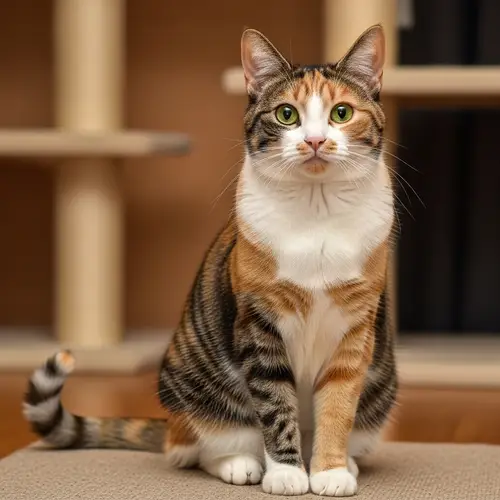 Intricately Detailed Calico Cat with Orange, Black, and White Fur