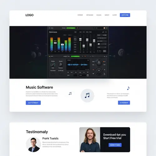 Modern Music Software Landing Page