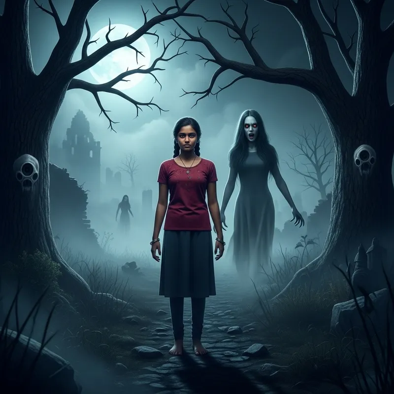 Possessed South Asian Girl in Spooky Area | Spectral Presence