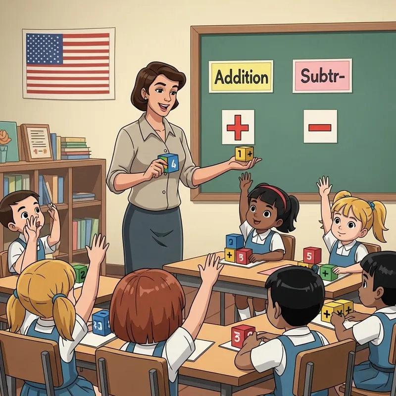 Playful Math Lesson with Children of Diverse Descents