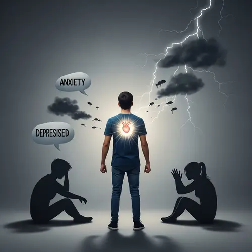 Hispanic Young Man Facing Life's Challenges with Courage