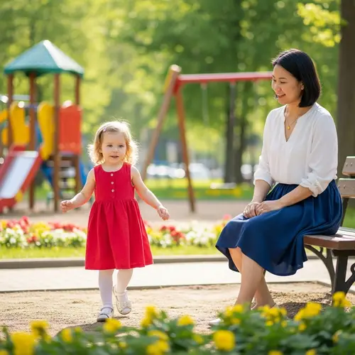 Mother and Daughter Enjoying Park Playtime | Family Bonding