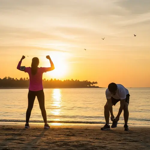 Success and Motivation: Inspiring Scene for Evening Runners