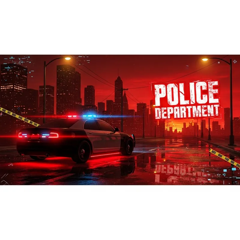 GTA-Style Police Streamer Banner Design