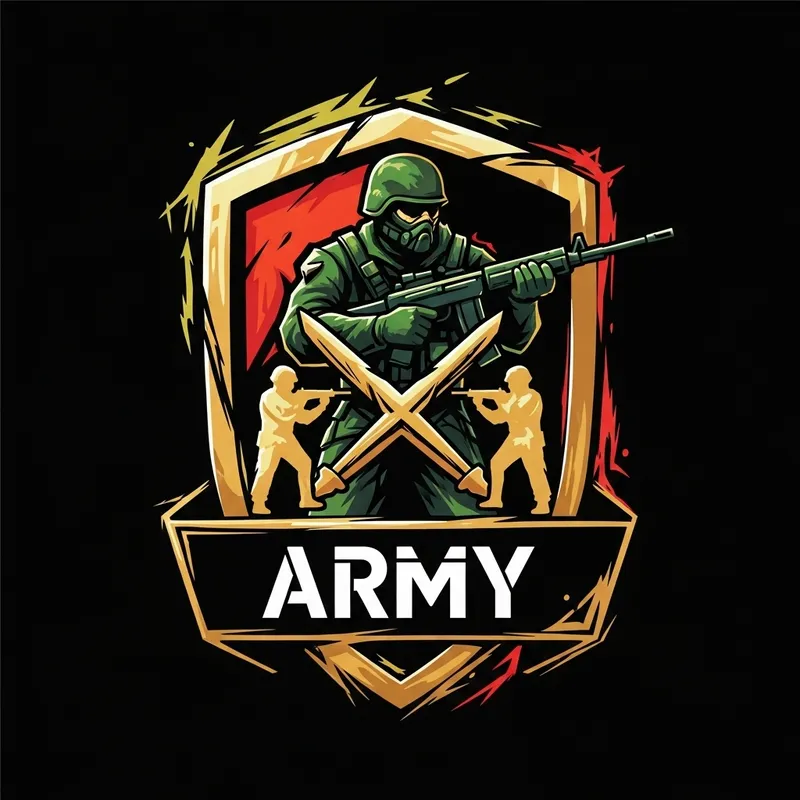 Dynamic Army Logo: Bold & Vibrant Military-Inspired Design