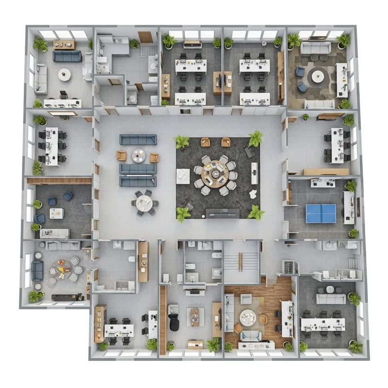 Open Floor Plan Design for Indian Wedding Event Management Company