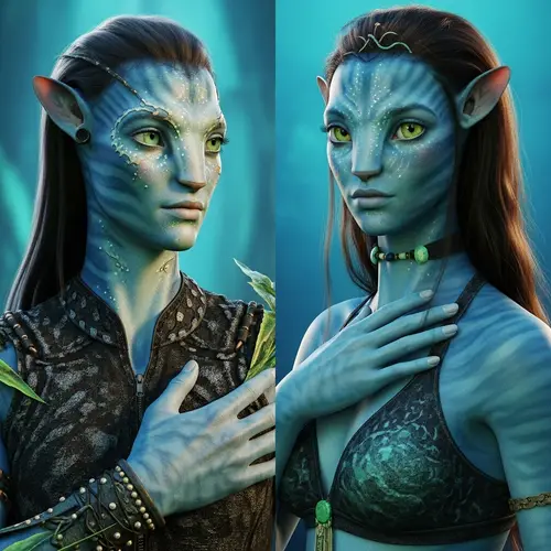 Exotic Extraterrestrial Beauty - Humanoid Avatar with Aquatic and Primate Features