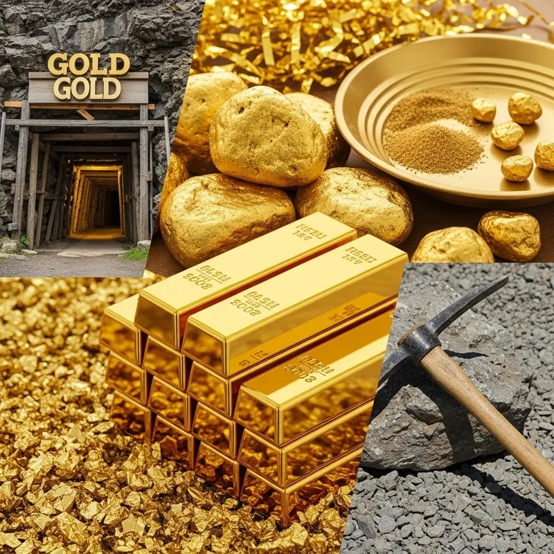 Shimmering Gold Imagery: Nuggets, Bars & Foil