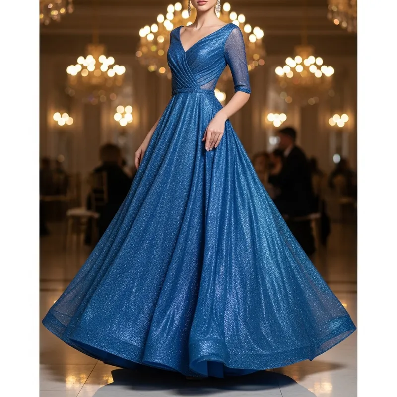 Stylish Blue Evening Gown for Classy Soirees