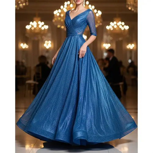 Elegant Blue Evening Gown for Stylish Events