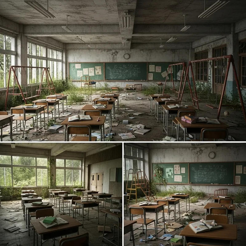 Abandoned School: Eerie Image of Decay