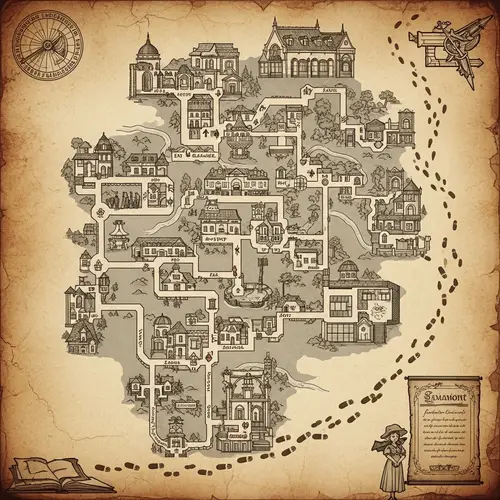 Marauder's Map Wallpaper: Vintage and Intricate Design