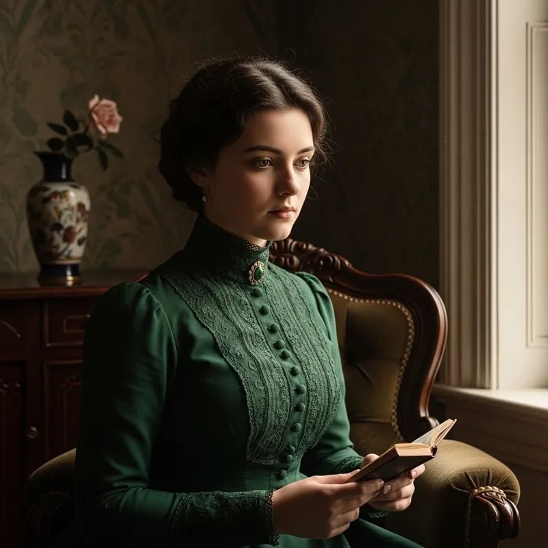 Victorian-Era Woman Portrait by John Singer Sargent: Natural Light Beauty