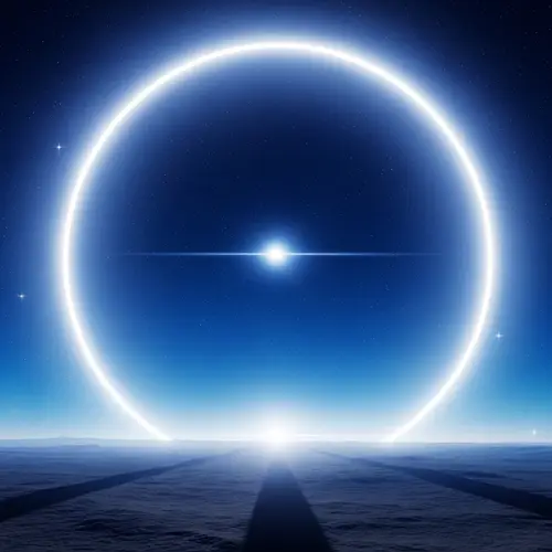 Futuristic Halo Shining in Deep Blue Space | Website Name