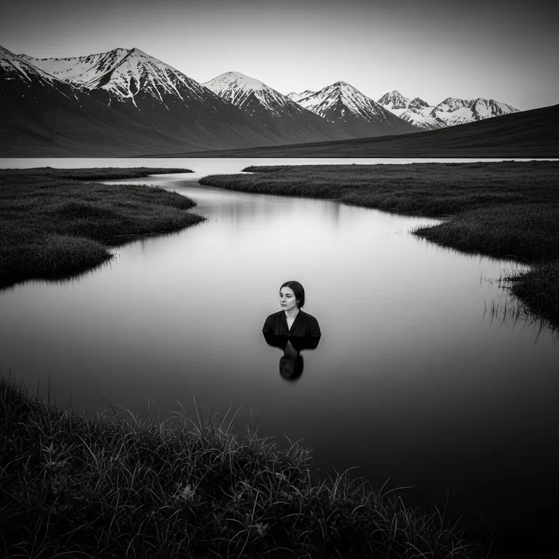 Solitary Figure in Nature | Ansel Adams Style Black & White Photography