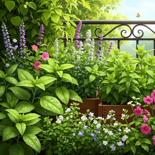 Lush Wild Herb Paradise: Nature's Bounty on Terrace