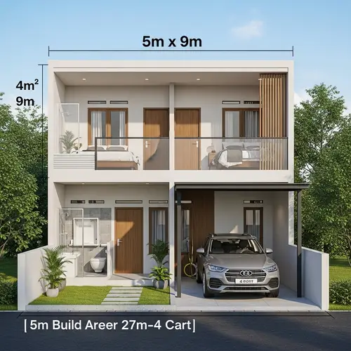 Efficient Two-Story Home Design | 45sqm, 2 Bed, 3 Bath