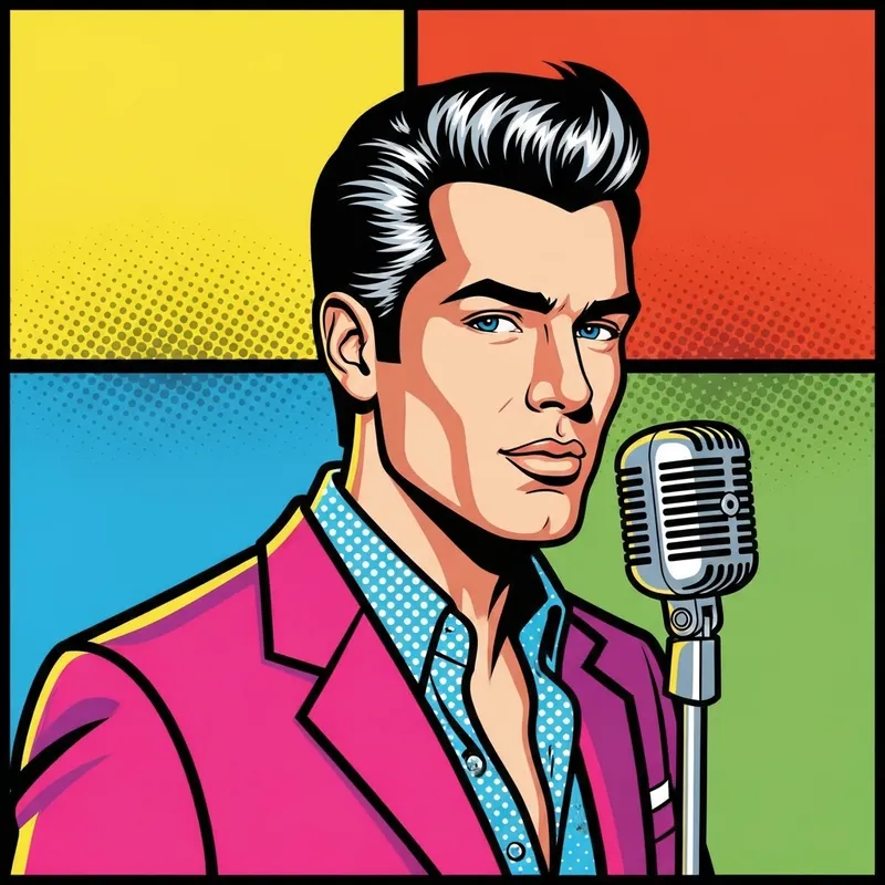 Digital Illustration of Confident South American Male Musician Digital Illustration of Confident South American Male Musician