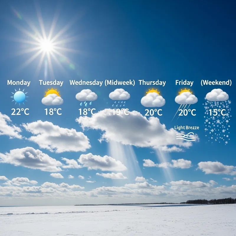 Weekly Weather Forecast: Sunny, Cloudy Days to Snowy Weekend | Temperature Range 15-22°C
