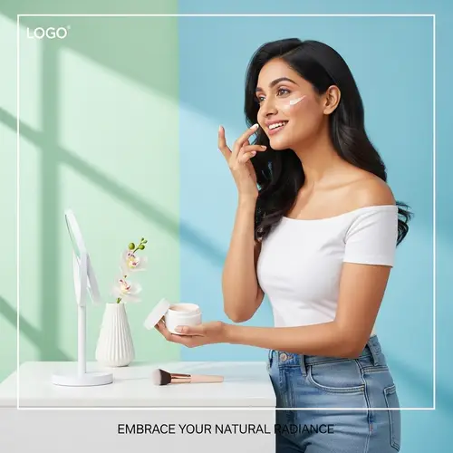 Fresh & Clean Beauty Products | South Asian Woman Poster