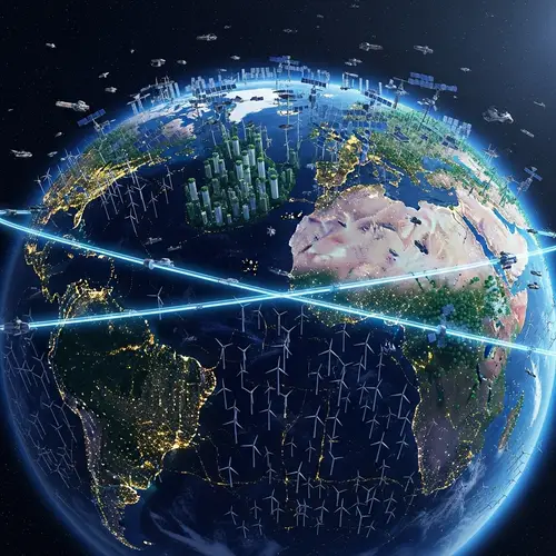 Futuristic Vision of Planet Earth with Advanced Technology