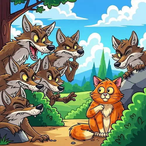 Whimsical Coyote Cartoon: Sneaky Fun