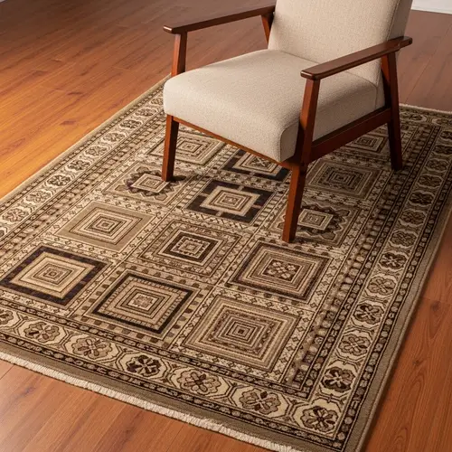 Elegant Geometric Rug for Chair | Stylish Home Decor
