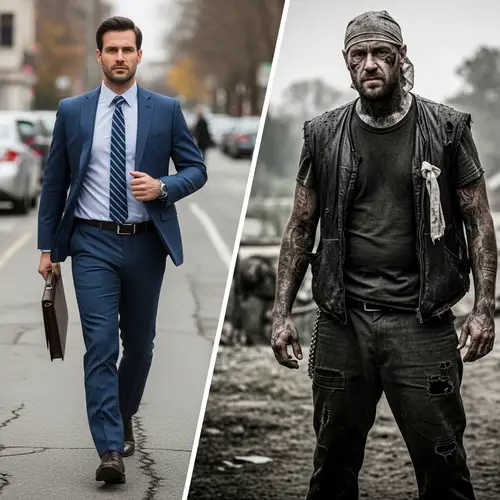 Transition from Street to Business Attire: Tales of Two Characters