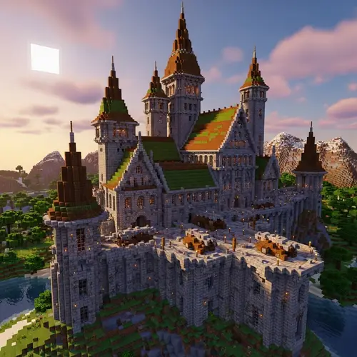 Modern Medieval Romanesque Castle in Minecraft