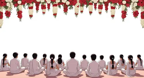 Serene Indian Classroom Slide with Diverse Attendees