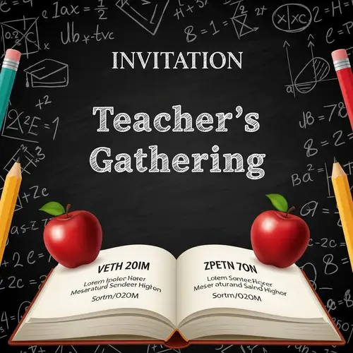Teacher's Gathering Invitation Design | Chalkboard Theme