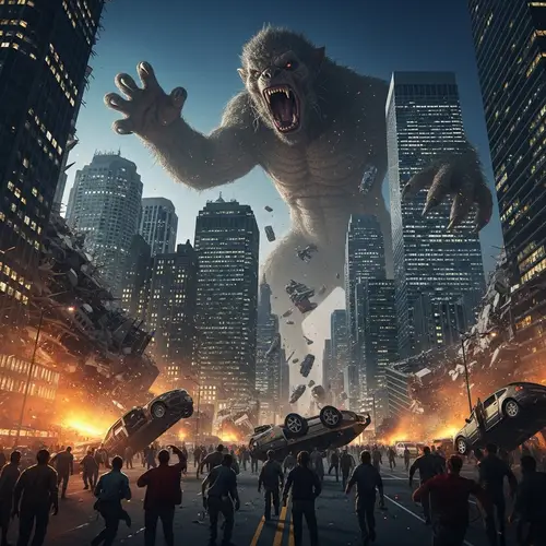 Monstrous Creature Attacks Metropolis - Chaos Unleashed!